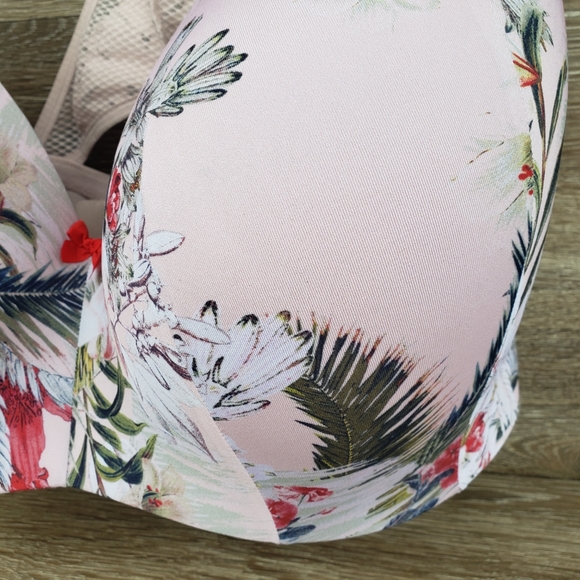 Floral Cacique 42 H Racerback Bra with Padded Under Support Plus Size - Picture 12 of 16